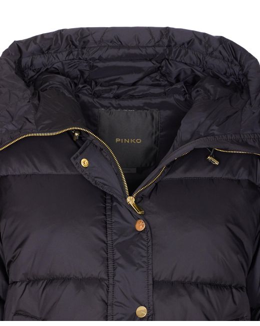 Pinko Blue Hooded Puffer Jacket