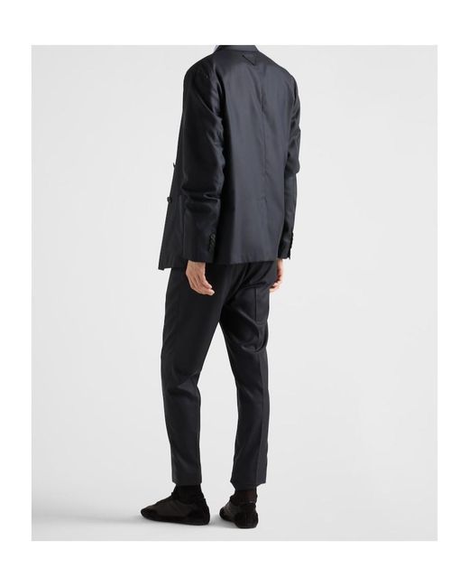 Prada Black Double-Breasted Silk Jacket for men