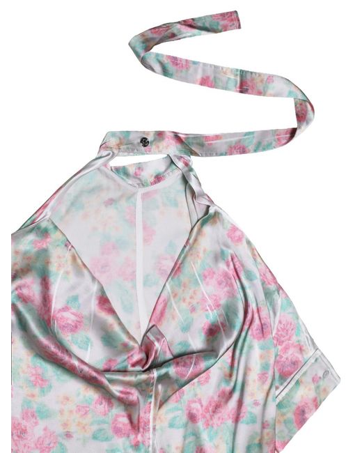 Acne Gray Floral Printed Shirt Dress