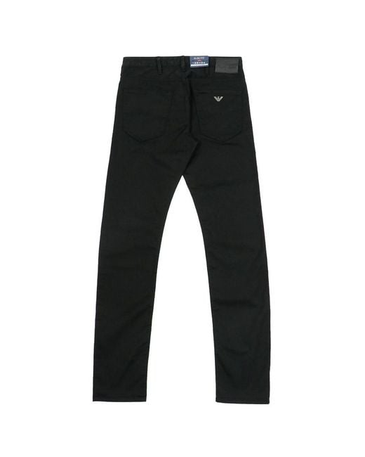 Armani Jeans Black Belt-Loop Jeans for men