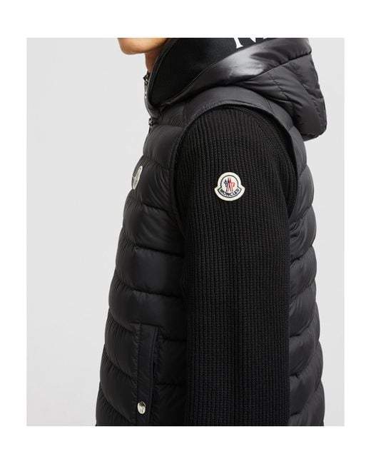 Moncler Black Logo Patch Zip-Up Padded Vest for men