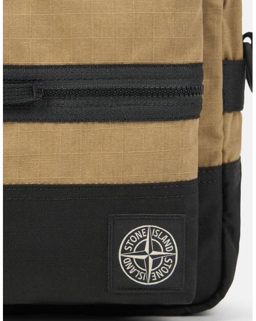 Stone Island Black Logo-Patch Cross Body Bag for men