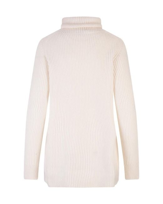Max Mara White Rib Knitted Sweater