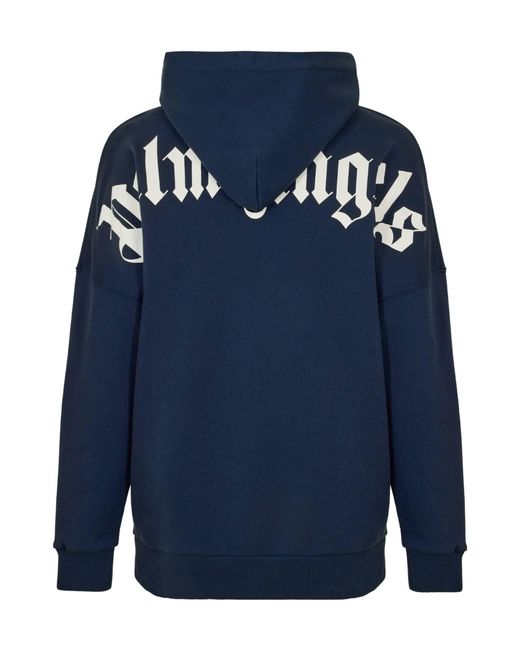 Palm Angels Blue Minimalist Pullover Hoodie for men