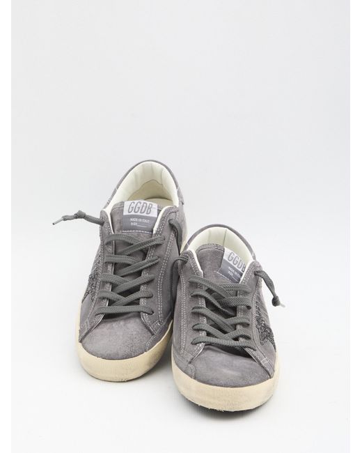 Golden Goose Deluxe Brand Gray Super Star Embellished Sneakers