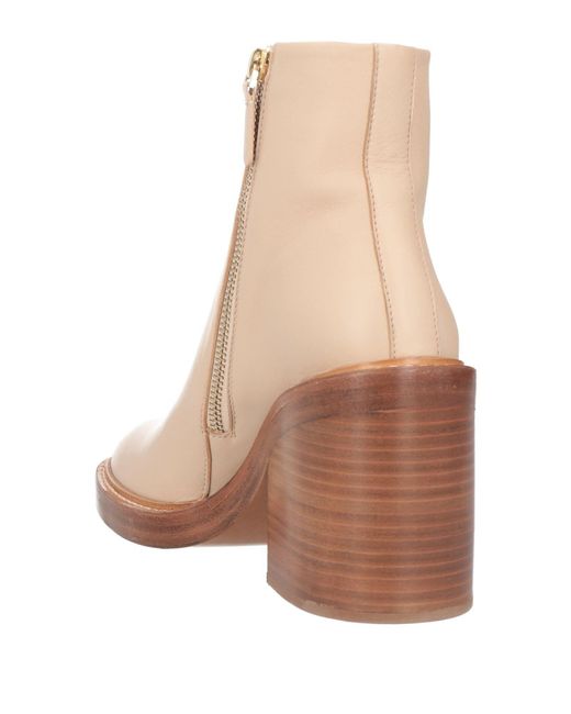 Chloé Natural Minimalist Leather Ankle Boots