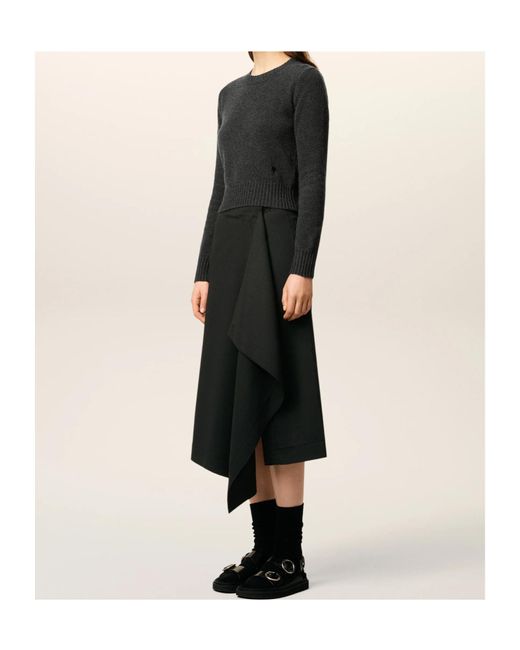 AMI Black Ami De Coeur-Embroidered Sweater