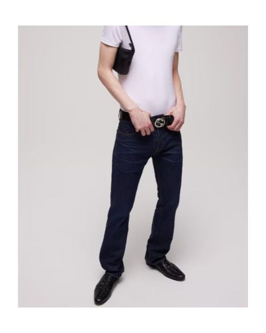 Gucci Blue Logo Patch Jeans for men