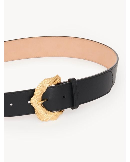 Chloé White Chloé Flowers Buckled Belt