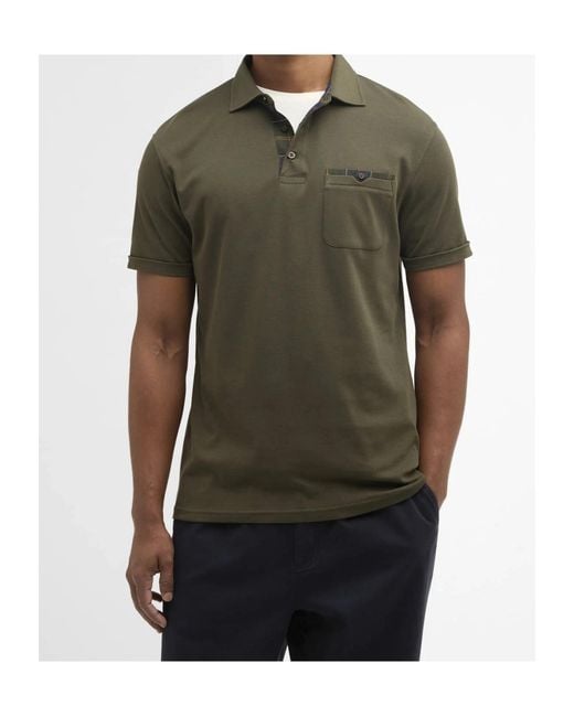 Barbour Green Corpatch Tailored Short-Sleeved Polo Shirt for men