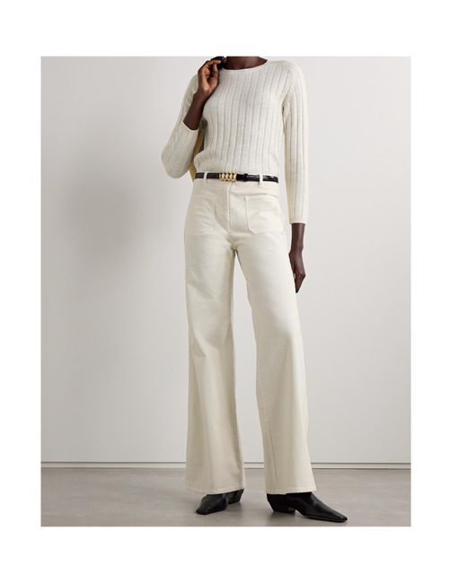 Nili Lotan White Florence Flared Lounge Pants