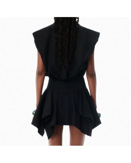 Alexander Wang Blue Short-Sleeved Mini Shirt Dress