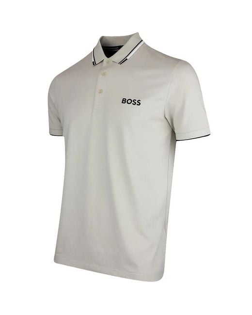Boss Gray Short-Sleeve Polo Shirt for men