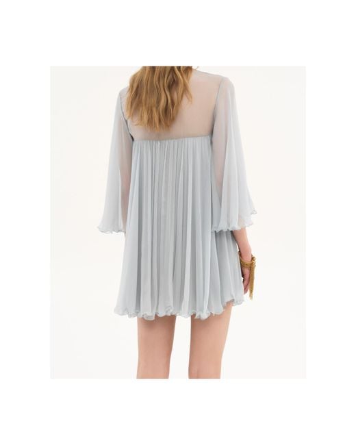 Chloé Blue Chloé Pleated Mini Dress