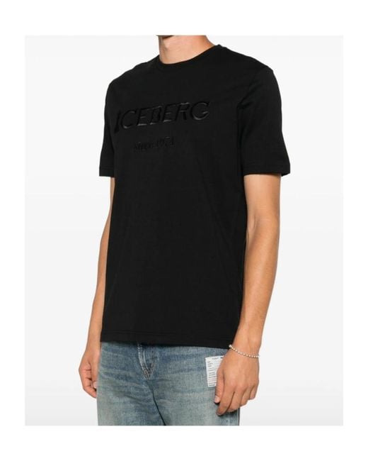Iceberg Black Short-Sleeved T-Shirt for men
