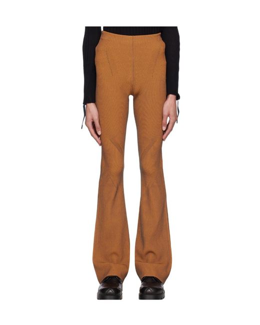 Dion Lee Brown Angled Rib Casual Pants for men