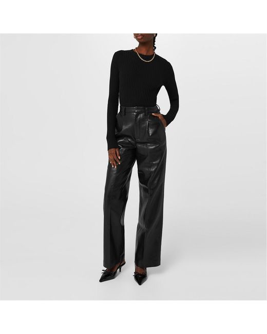 Anine Bing Black Belt Loop Casual Pants