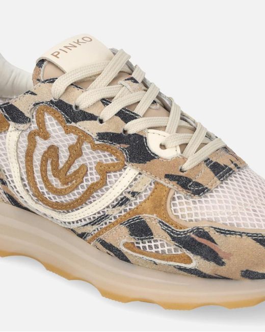 Pinko Multicolor Mesh Panel Patterned Sneakers