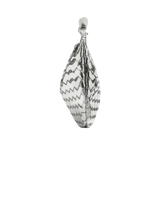 Bottega Veneta Gray Woven Detail Small Handbag