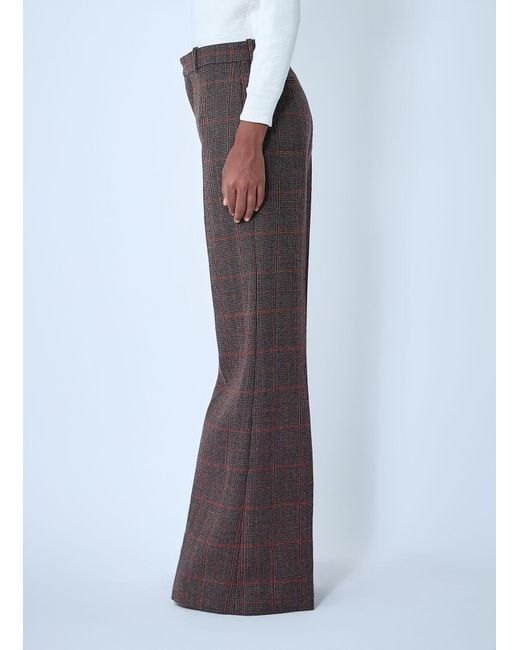 Chloé Brown Chloé Checked High-Waisted Flared Pants