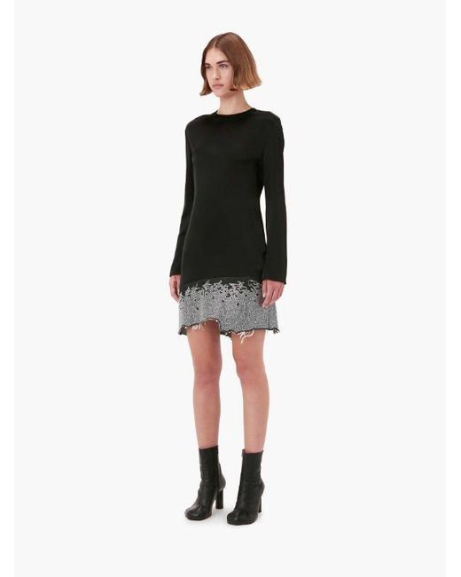 J.W. Anderson Black Jw Anderson Distressed Glitter Hem Dress