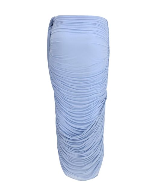 Magda Butrym Blue Draped Midi Skirt