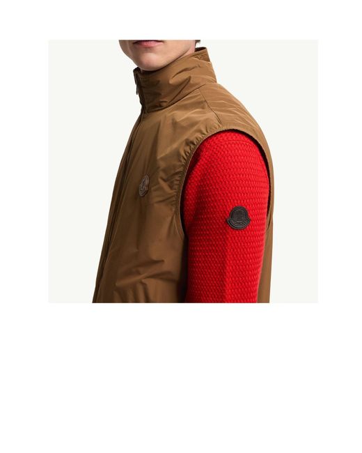 Moncler Brown Reversible Zip-Up Gilet for men