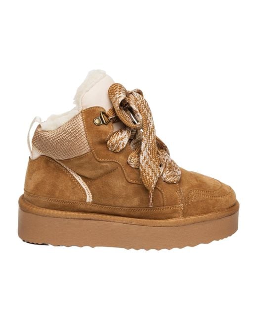 Steve Madden Brown Suede Platform Snow Boots