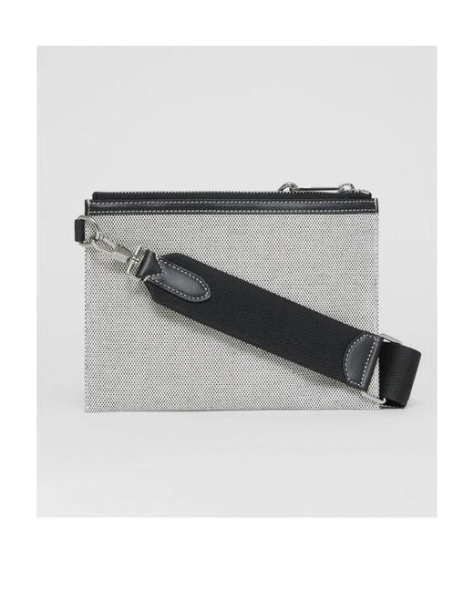 Burberry Gray Horseferry-Print Clutch Bag for men