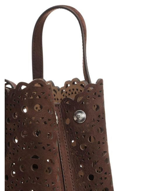Alaïa Brown Alaïa Mina 20 Cut-Out Top Handle Bag