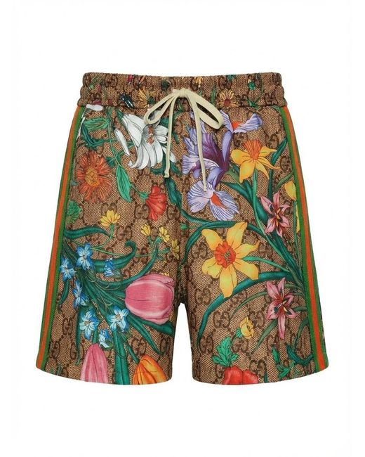Gucci Multicolor Gg Flora Print Shorts