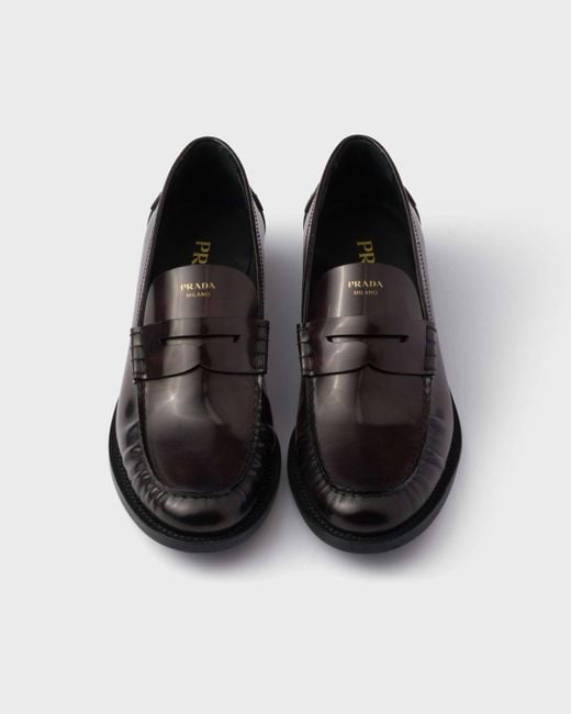 Prada Black Ruched Slip-On Loafers