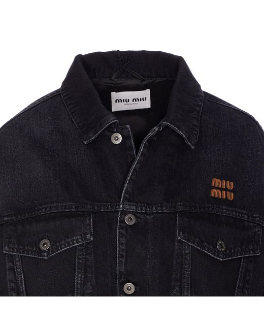 Miu Miu Blue Button-Up Denim Jacket
