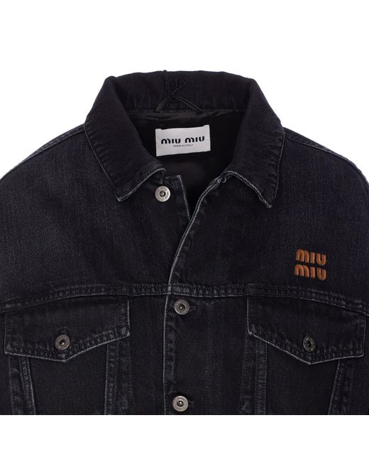 Miu Miu Blue Long Sleeve Casual Denim Jacket