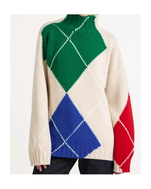 J.W. Anderson Green Jw Anderson X Pringle Turtle-Neck Argyle Jumper