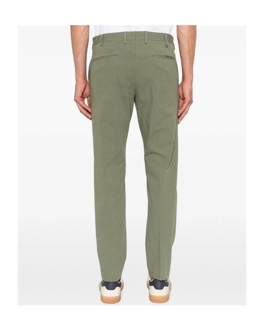 Pt Pantaloni Green Casual Pants With Belt Loops for men