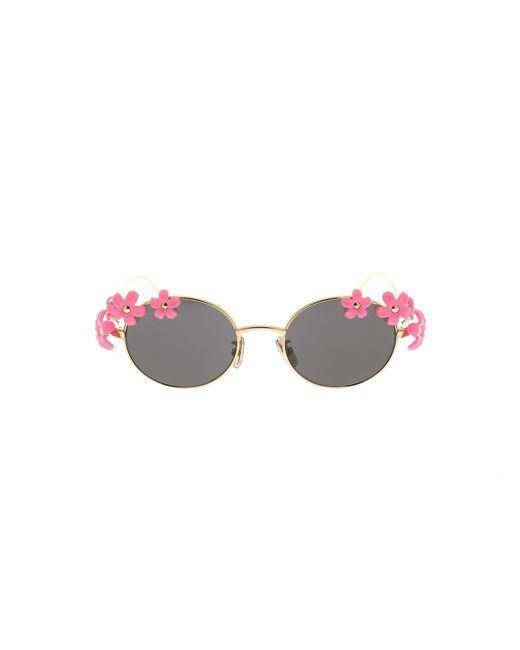 Loewe Black Daisy Field Oval Frame Sunglasses