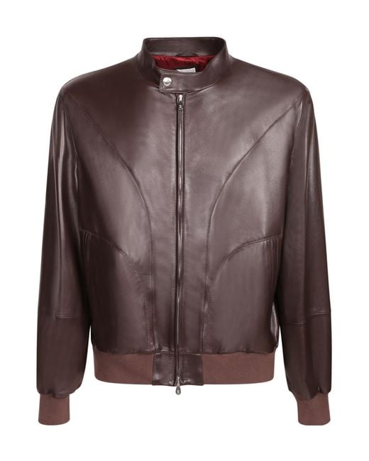 Brunello Cucinelli Brown Zip Jacket for men