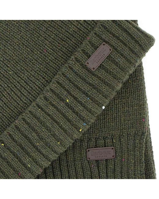 Barbour Green Carlton Beanie And Scarf Set for men