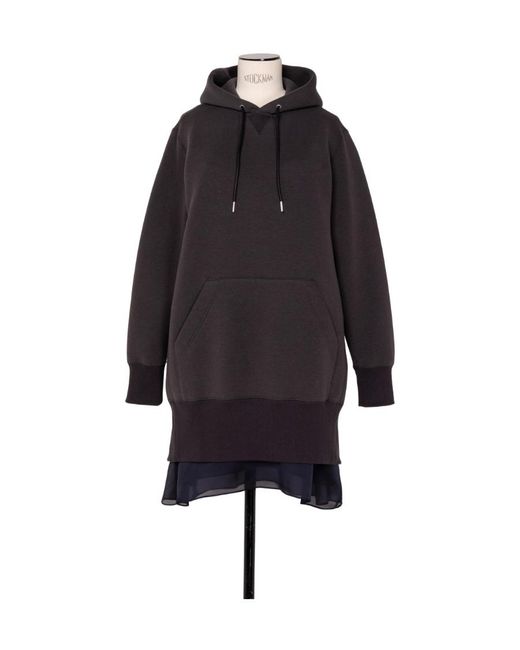 Sacai Blue Drawstring Layered Hoodie