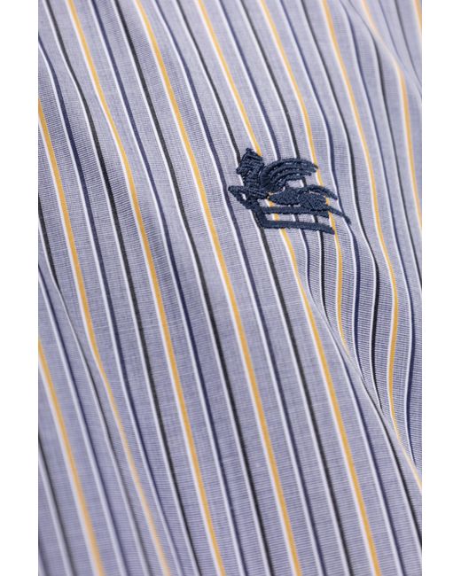 Etro Blue Long-Sleeved Shirt for men