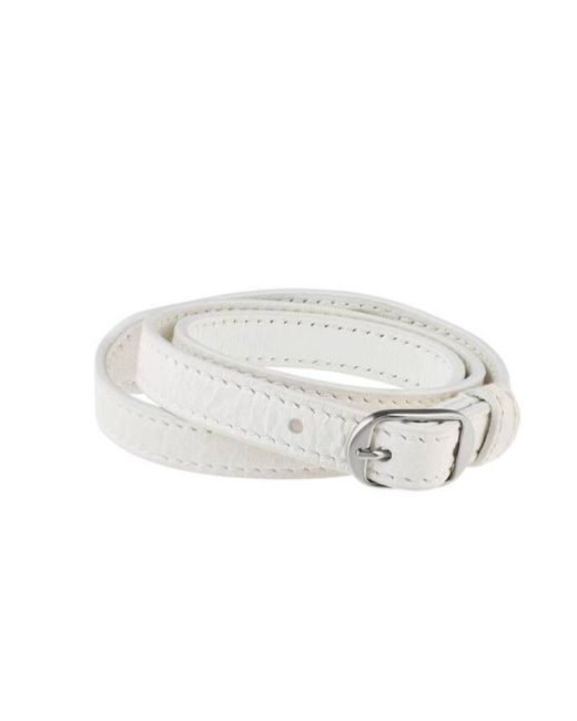 Balenciaga White Double-Wrap Buckle Bracelet