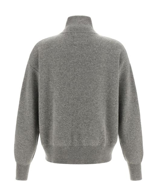Extreme Cashmere Gray Long-Sleeved Zip-Up Cardigan for men