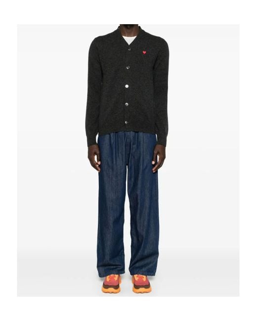 Comme des Garçons Black Heart-Patch Wool Cardigan for men
