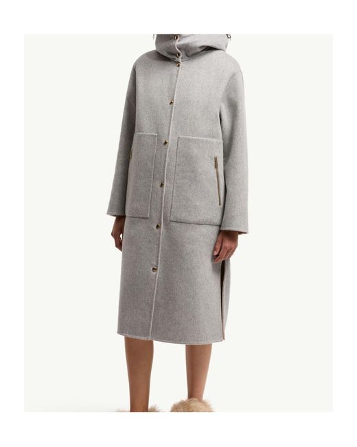 Moncler Gray Anthrene 3-In-1 Wool Cashmere Blend Hooded Down Jacket