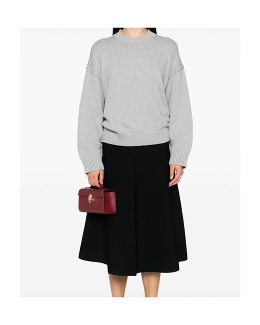 Theory White Crewneck Knitted Jumper