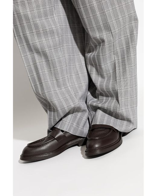 Emporio Armani Black Almond Toe Slip-On Loafers for men