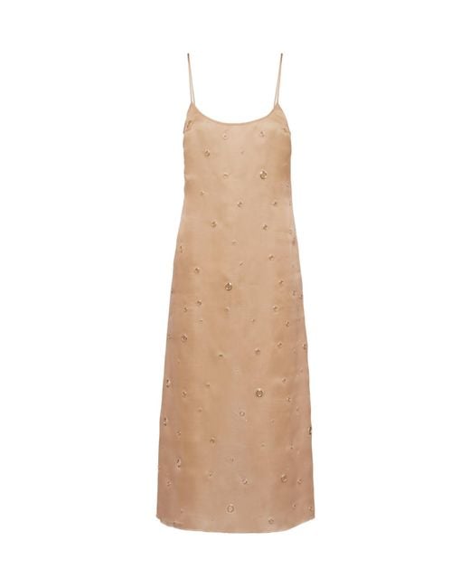 Prada Natural Square Neck Strapped Dress