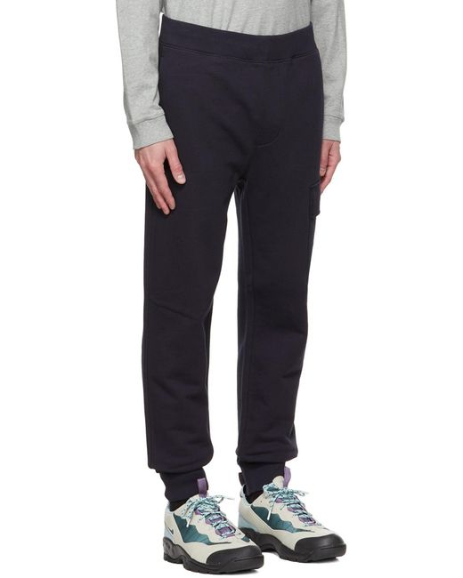 C P Company Blue Lens-Detail Cargo Sweatpants for men
