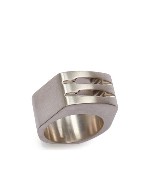 Rick Owens Metallic Grill Ring for men